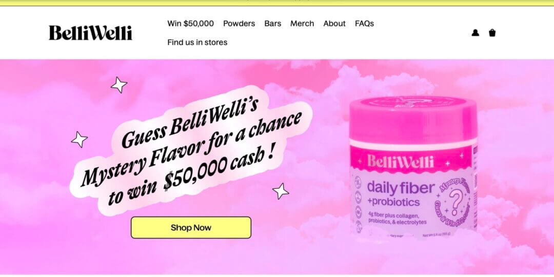 How to start an e-commerce brand: That exactly was Katie’s biggest differentiator: branding. From the name (equal parts playful and wellness-savvy) to the bright packaging and relatable copy, BelliWelli carved out a space in the wellness world that didn’t take itself too seriously.